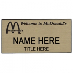 Gold McDonald's Name Badge 
